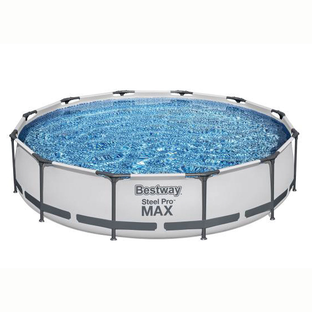 Bestway Steel Pro Max 12' x 30" Round Above Ground Frame Pool & Flowclear Cover - VMInnovations