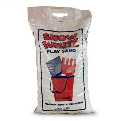 US Silica Snow White Comfortable Play Sand for Sand Tables, White, 50 Pound Bag