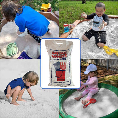 US Silica Snow White Comfortable Play Sand for Sand Tables, White, 50 Pound Bag