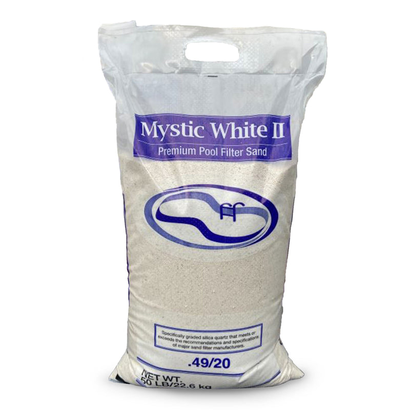 US Silica Mystic White II Premium Swimming Pool Filter Sand, White, 50 Pound Bag