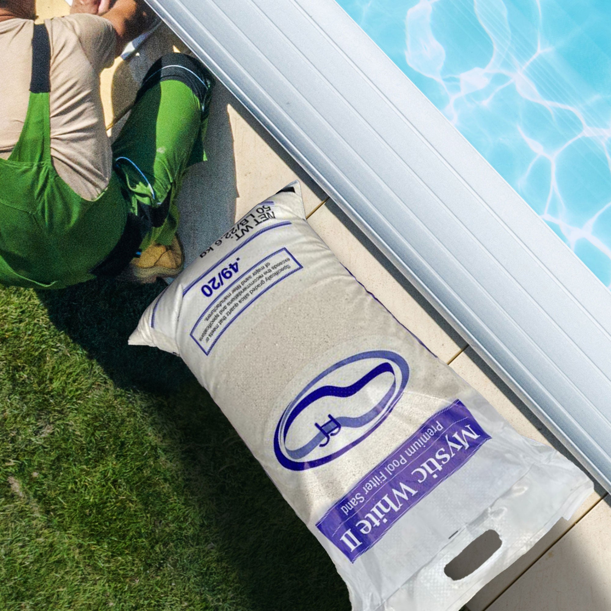 U.S. Silica 50 Pound Mystic White II Swimming Pool Filter Sand, White, 2 Pack