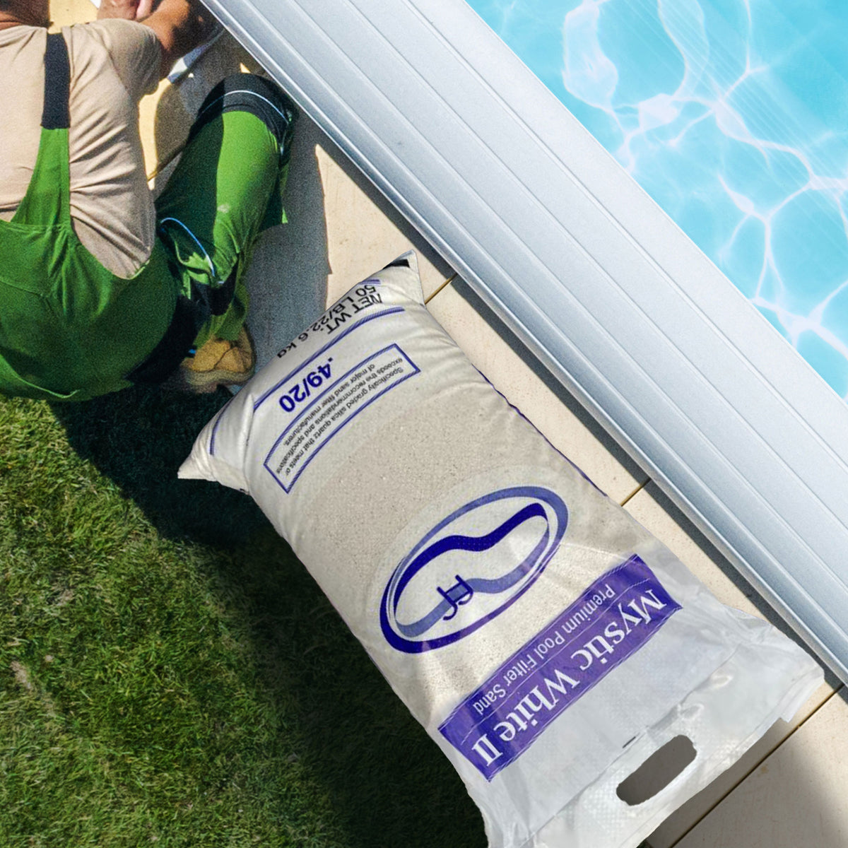 U.S. Silica 50 Pound Mystic White II Swimming Pool Filter Sand, White, 156 Pack