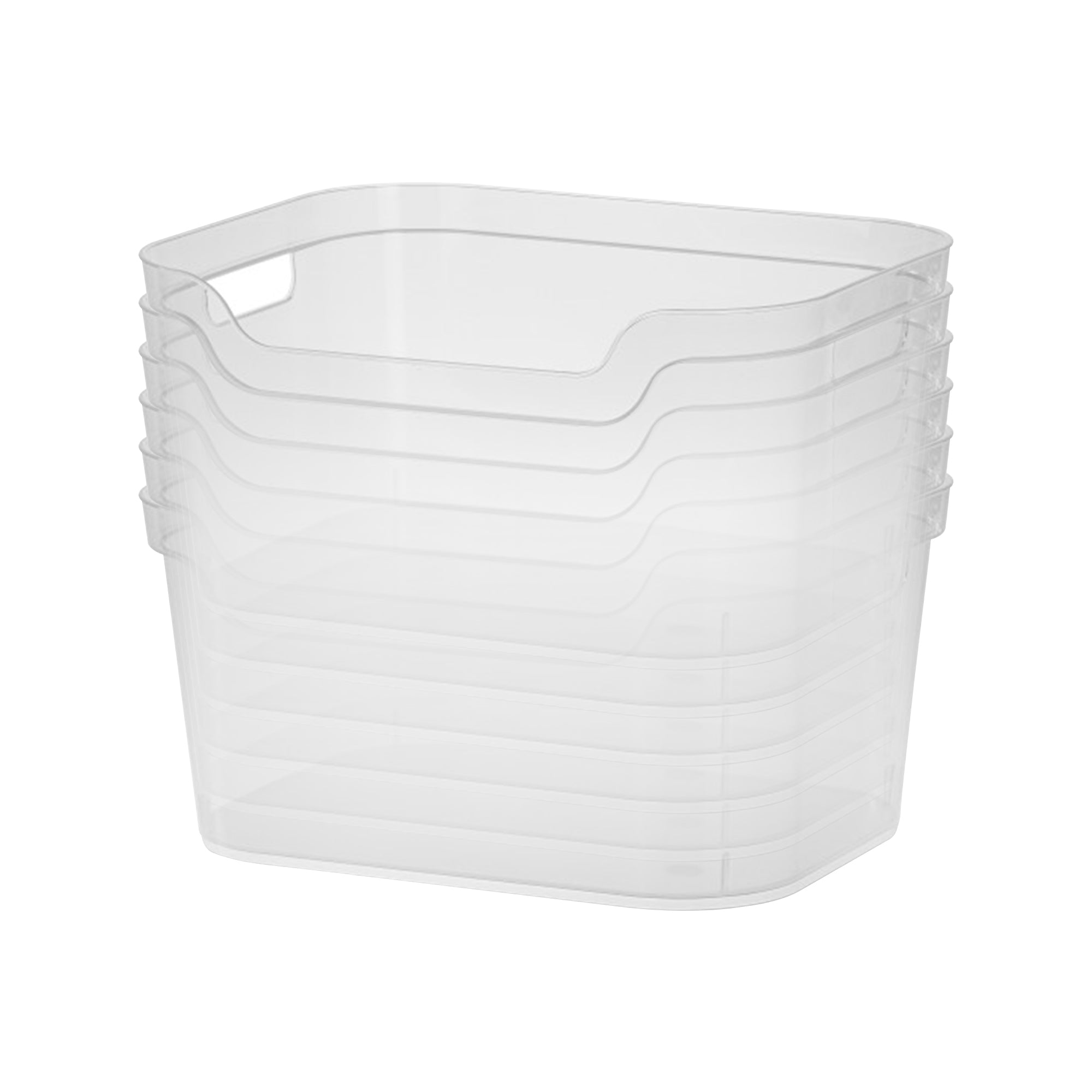 Sterilite 7 x 11 x 14.25 Inch Open Storage Bin w/ Carry Handles, Clear (6 Pack) - VMInnovations