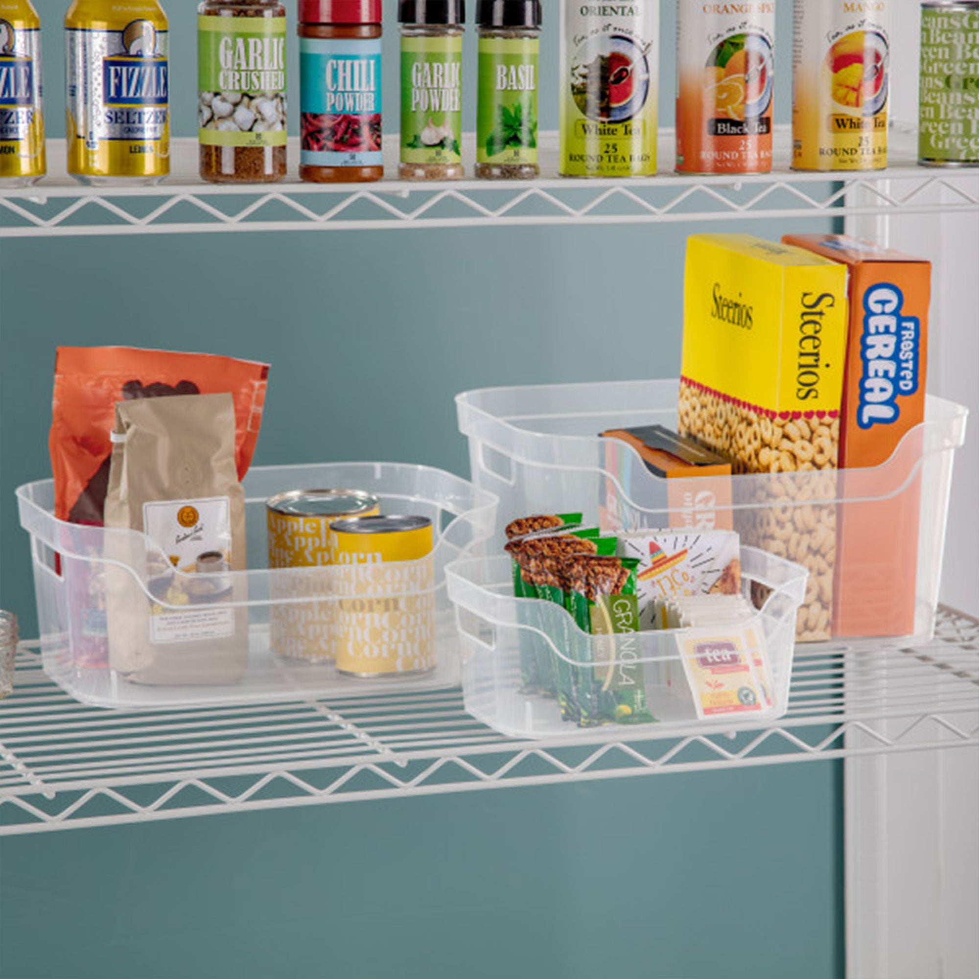 Sterilite 9.5 x 6.5 x 4 Inch Clear Open Storage Bin with Carry Handles (32 Pack) - VMInnovations