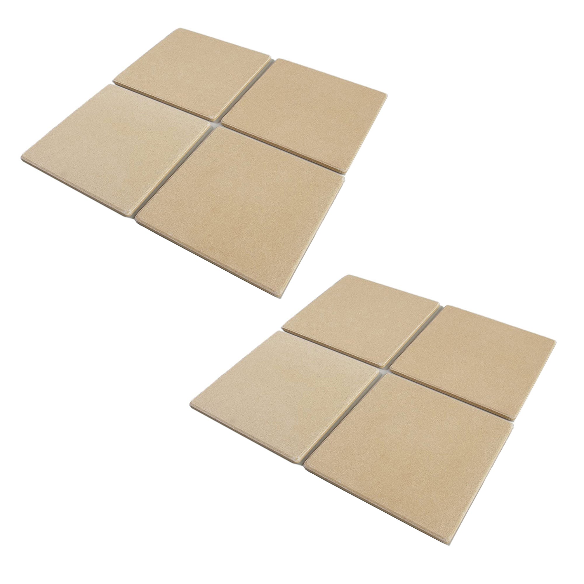 Bialetti Taste of Italy Ceramic 7.5 Inch Square Pizza Stone Tile Set (8 Pack)