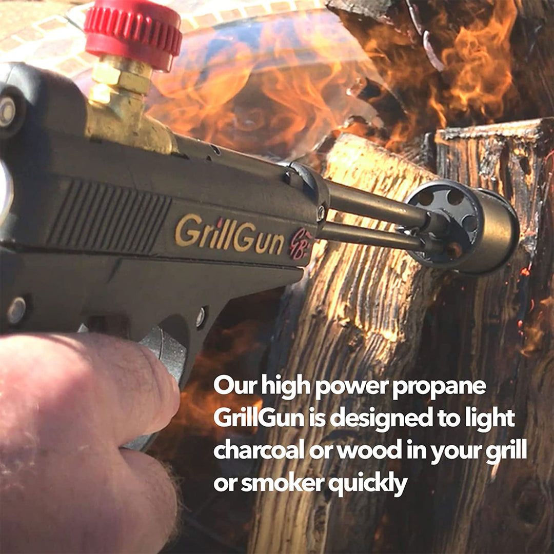 GrillBlazer GrillGun and Su-VGun Combo Charcoal Starter Set w/ Stands and Hose - VMInnovations