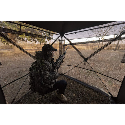 Rhino Blinds R180 3 Person Hunting Ground See-Through Mesh Blind, Realtree Edge