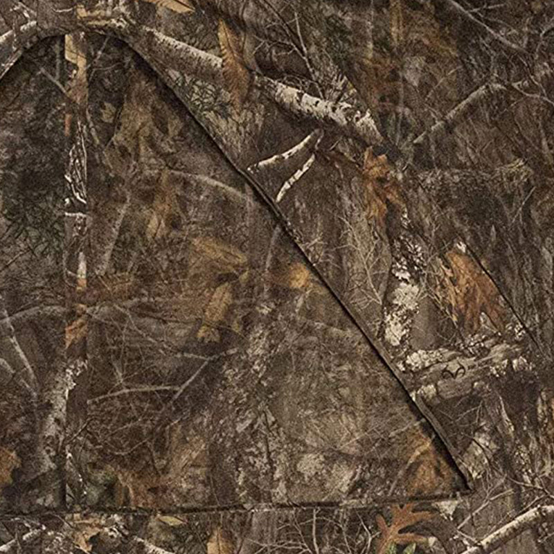 Rhino Blinds R300-RTE 3 Person Hunting Ground Blind w/ 3 Windows, Realtree Edge