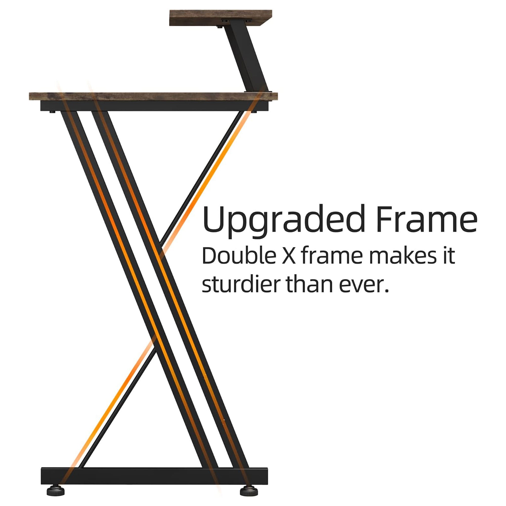 Somdot L Shaped Corner Gaming and Computer Desk with Monitor Stand, Brown Wood