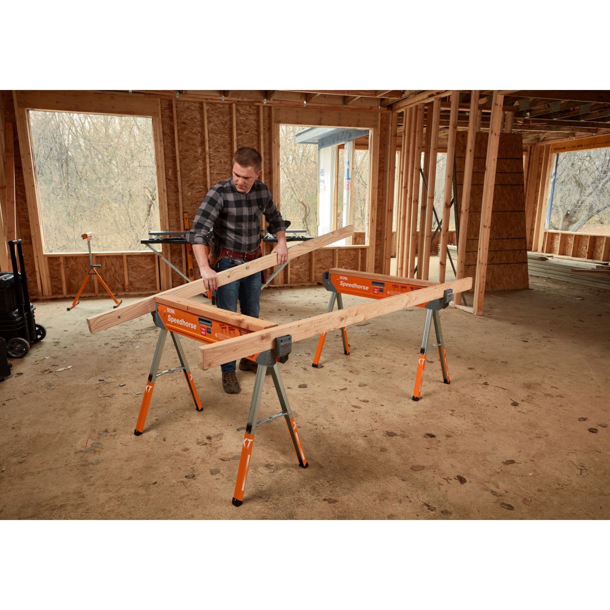 Bora Tool PM-4550T Speedhorse XT Portable Sawhorse with Adjustable Legs (2 Pack)