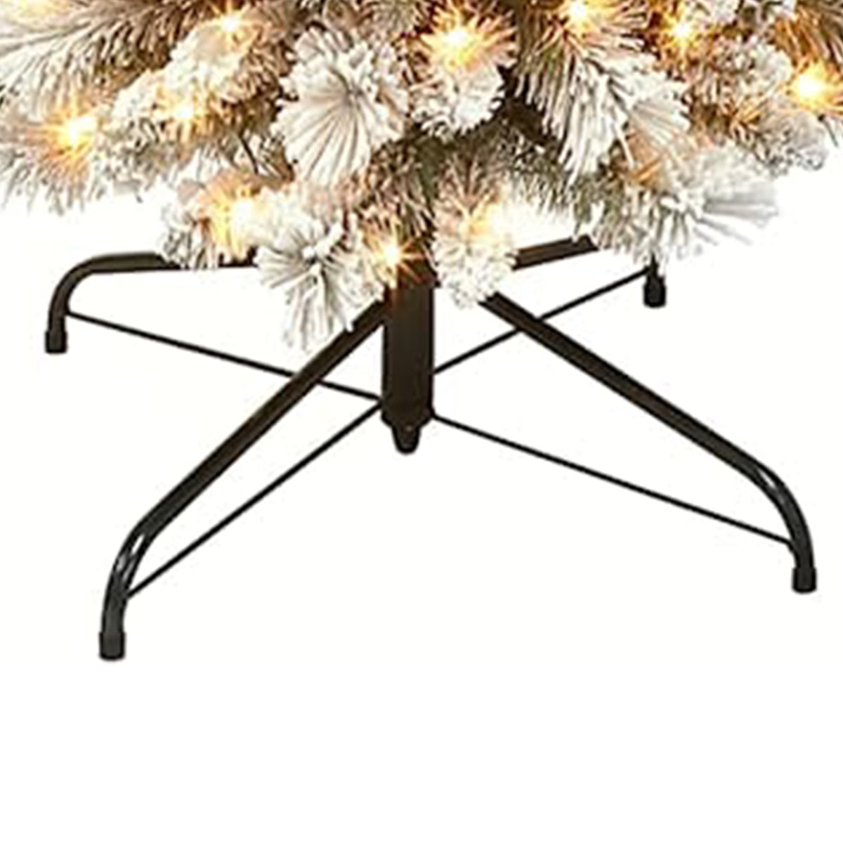 Puleo International Snowy 9 Foot Prelit Artificial Flocked Pencil Christmas Tree
