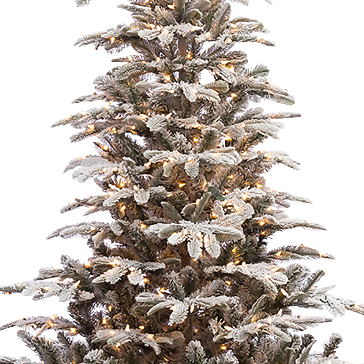 Puleo International 7.5 Foot Flocked Aspen Fir Prelit Christmas Tree w/ Stand