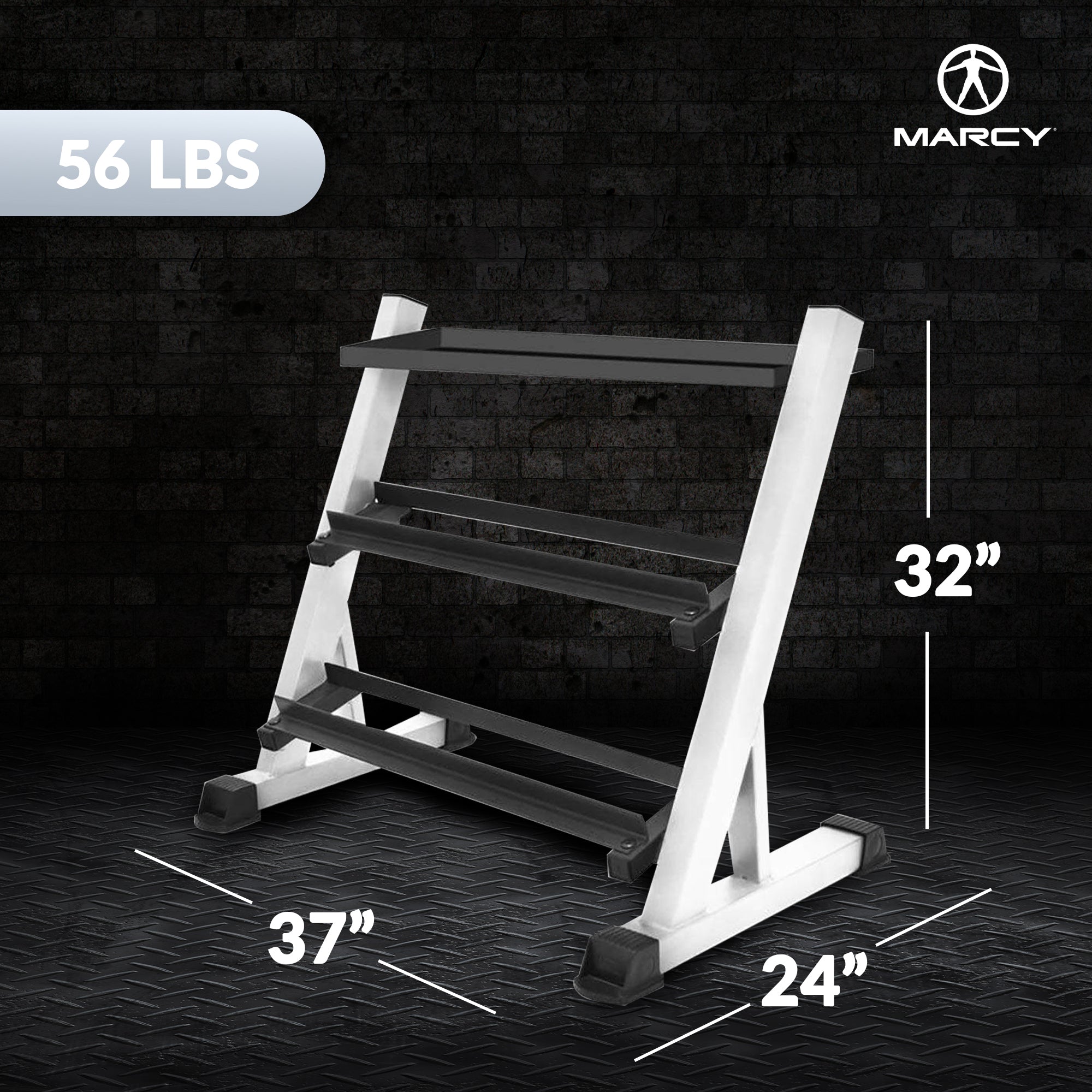 Marcy 3 Tier Metal Steel Home Workout Gym Dumbbell Weight Rack Storage Stand - VMInnovations