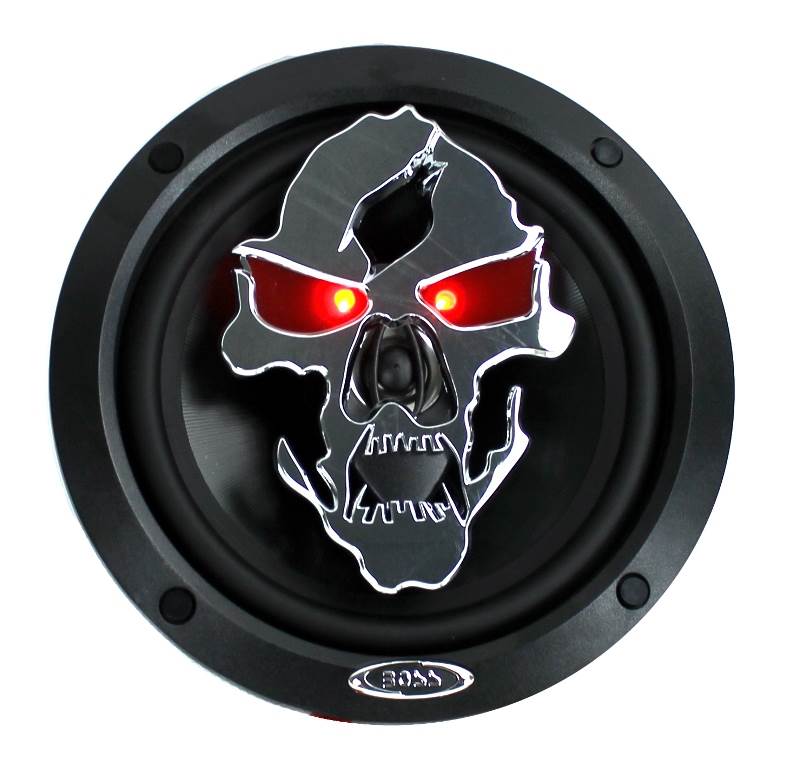 2) NEW BOSS SK652 6.5” 300W 2-Way Full Range Phantom Skull Car Audio Speakers