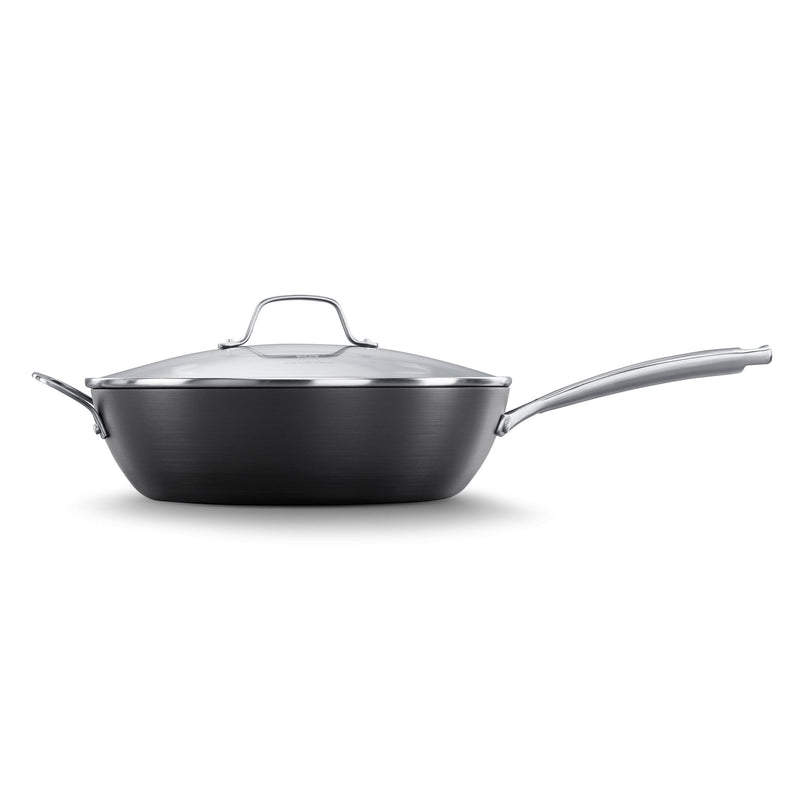 Calphalon Classic Nonstick Jumbo Fryer Omelet Pan w/ Cover, 12 inches, Grey