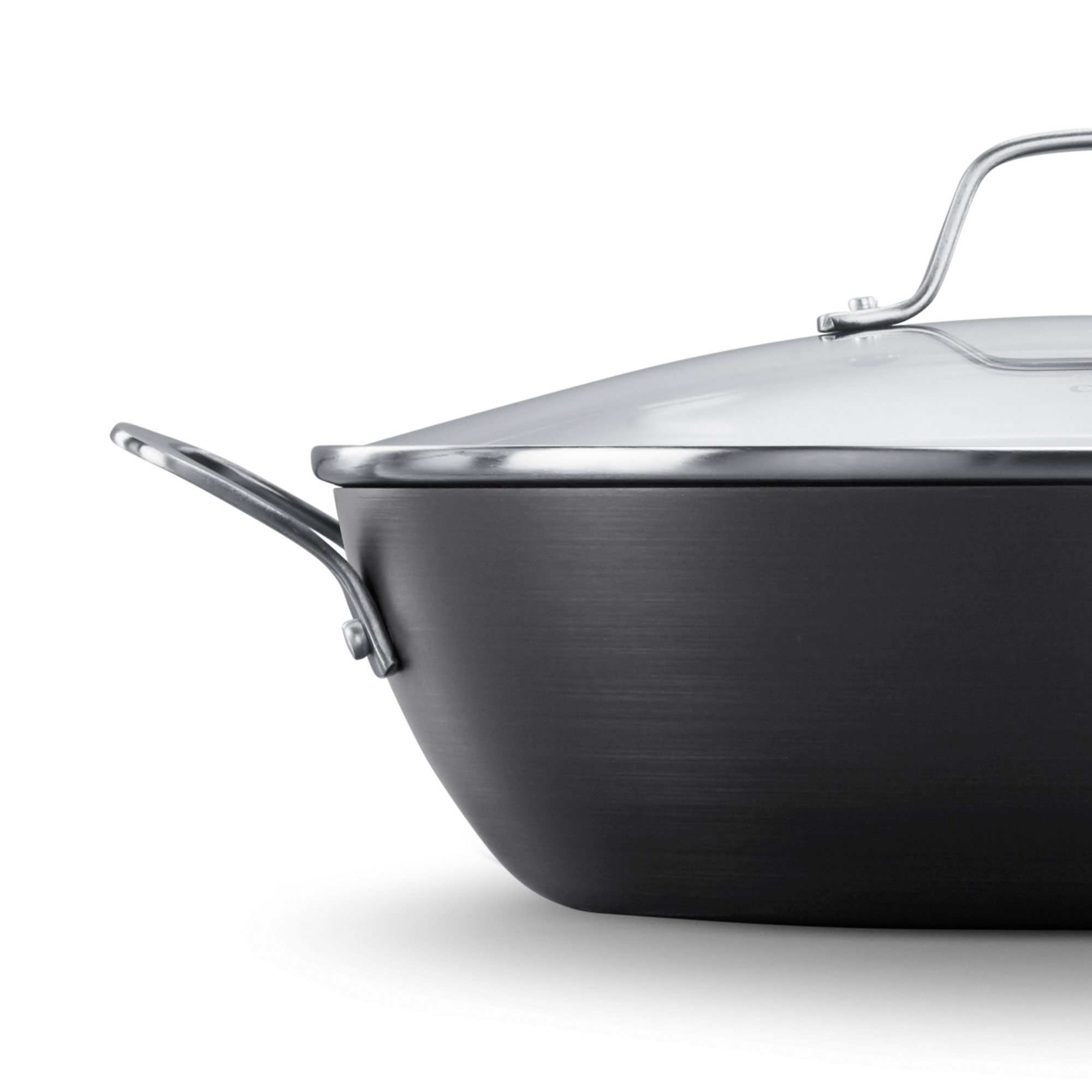 Calphalon Classic Nonstick Jumbo Fryer Omelet Pan w/ Cover, 12 inches, Grey