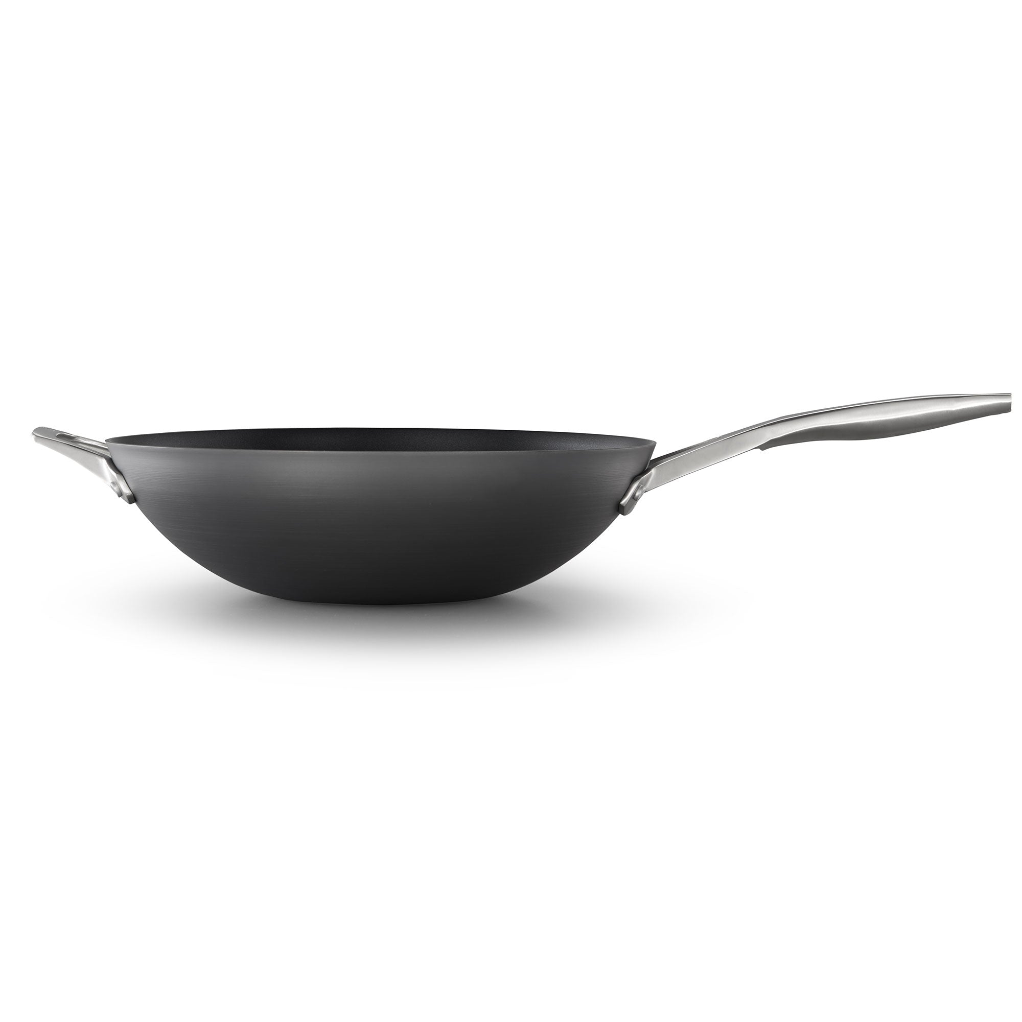 Calphalon Premier Hard Anodized Nonstick Cookware 13 Inch Flat Bottom Wok, Black