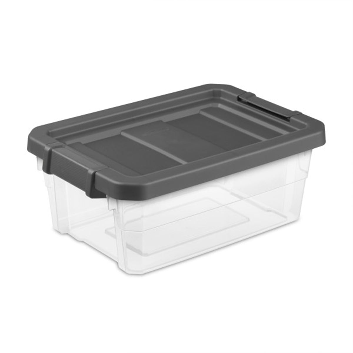 Sterilite 16 Quart Clear Plastic Stacking Storage Container Box with Gray Lid