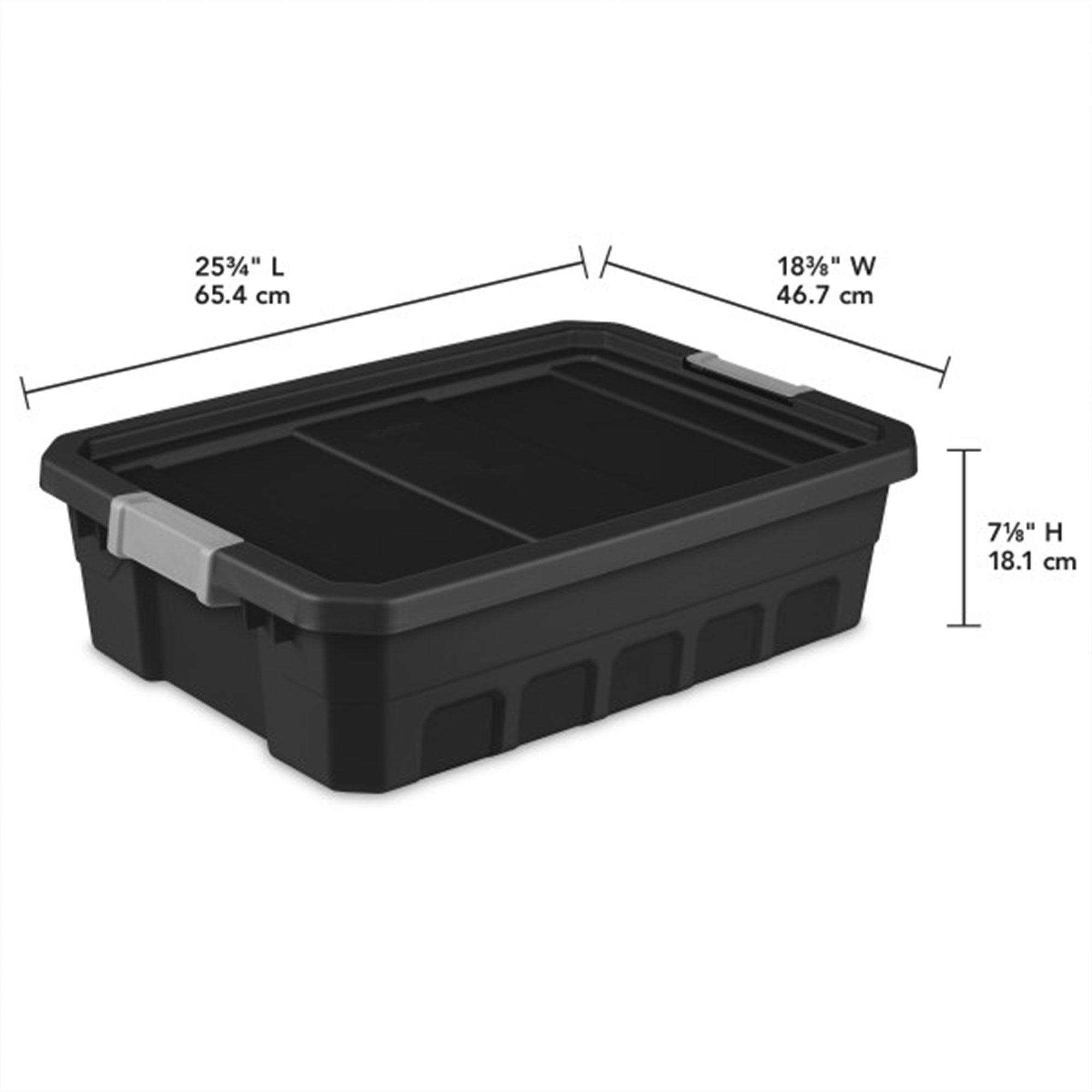 Sterilite 10 Gallon Industrial Stacker Storage Totes w/ Gray Clip Lids (12 Pack) - VMInnovations