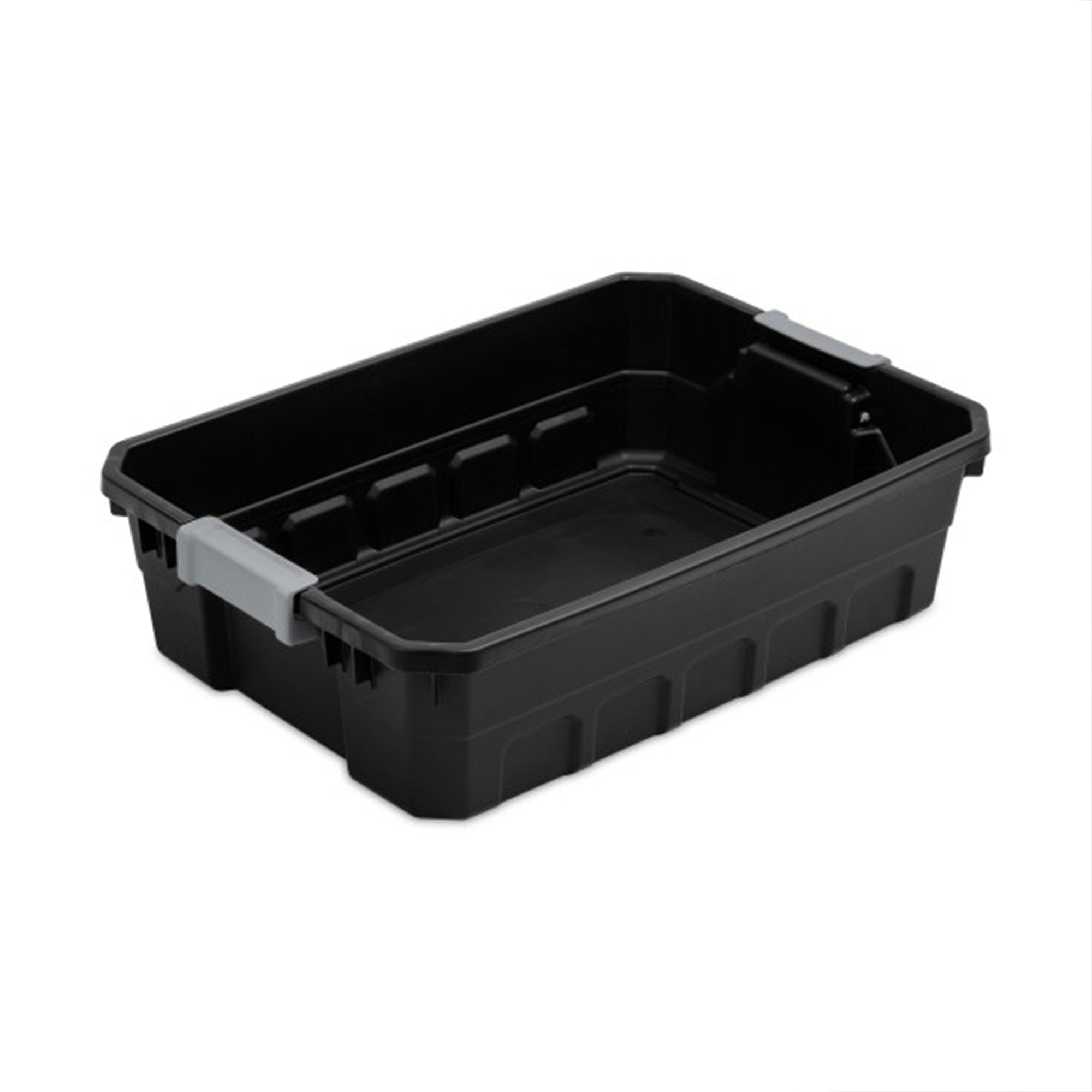 Sterilite 10 Gallon Industrial Stacker Storage Totes w/ Gray Clip Lids (18 Pack)