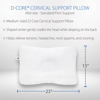 Core Products FIB-241 Standard Firm D-Core Cervical Support Pillow, Mid Size