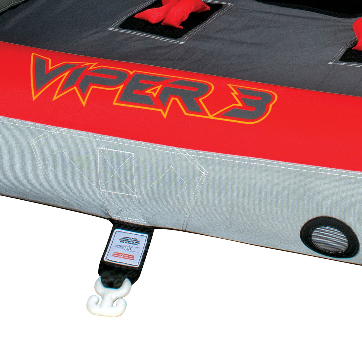 Connelly Viper 3 Person Inflatable Ride On Inner Tube with 2-Way Towing, Red