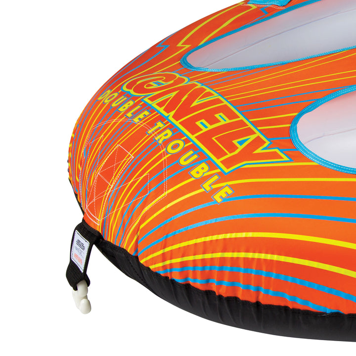 Connelly Double Trouble 2 Rider Inflatable Boat Towable Water Inner Tube, Orange - VMInnovations