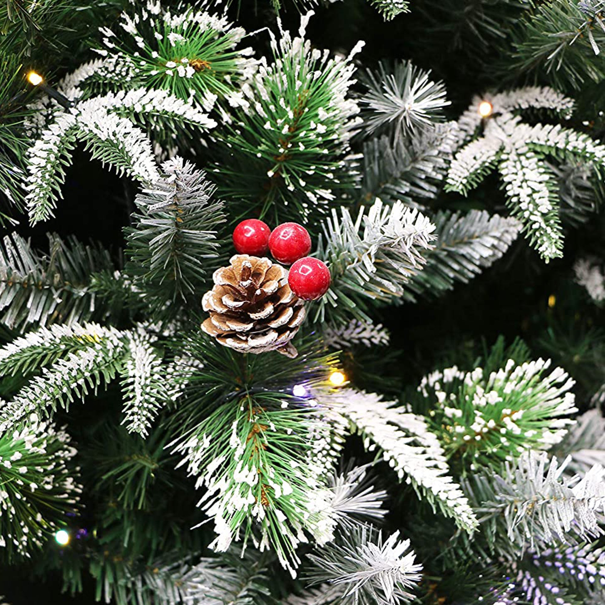 6 Ft Unlit Super Full Dual Flocked Pine Holiday Tree (Used) - VMInnovations