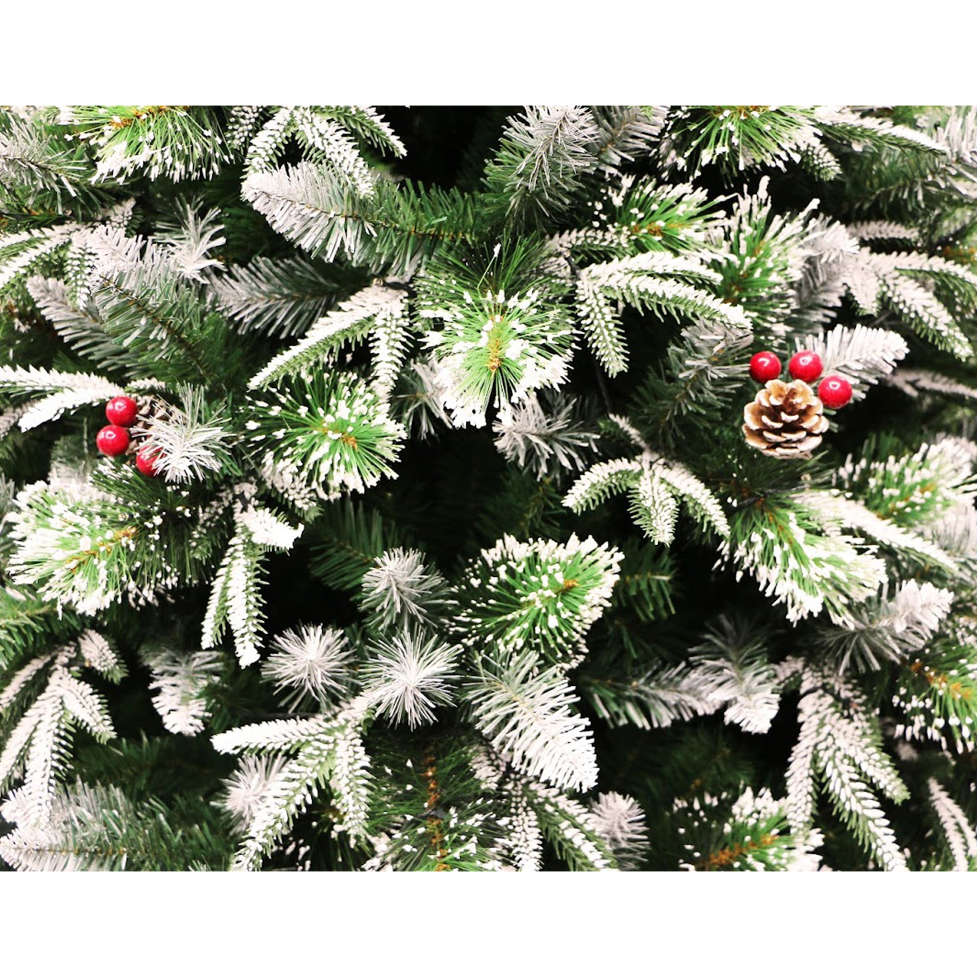 6 Ft Unlit Super Full Dual Flocked Pine Holiday Tree (Used) - VMInnovations