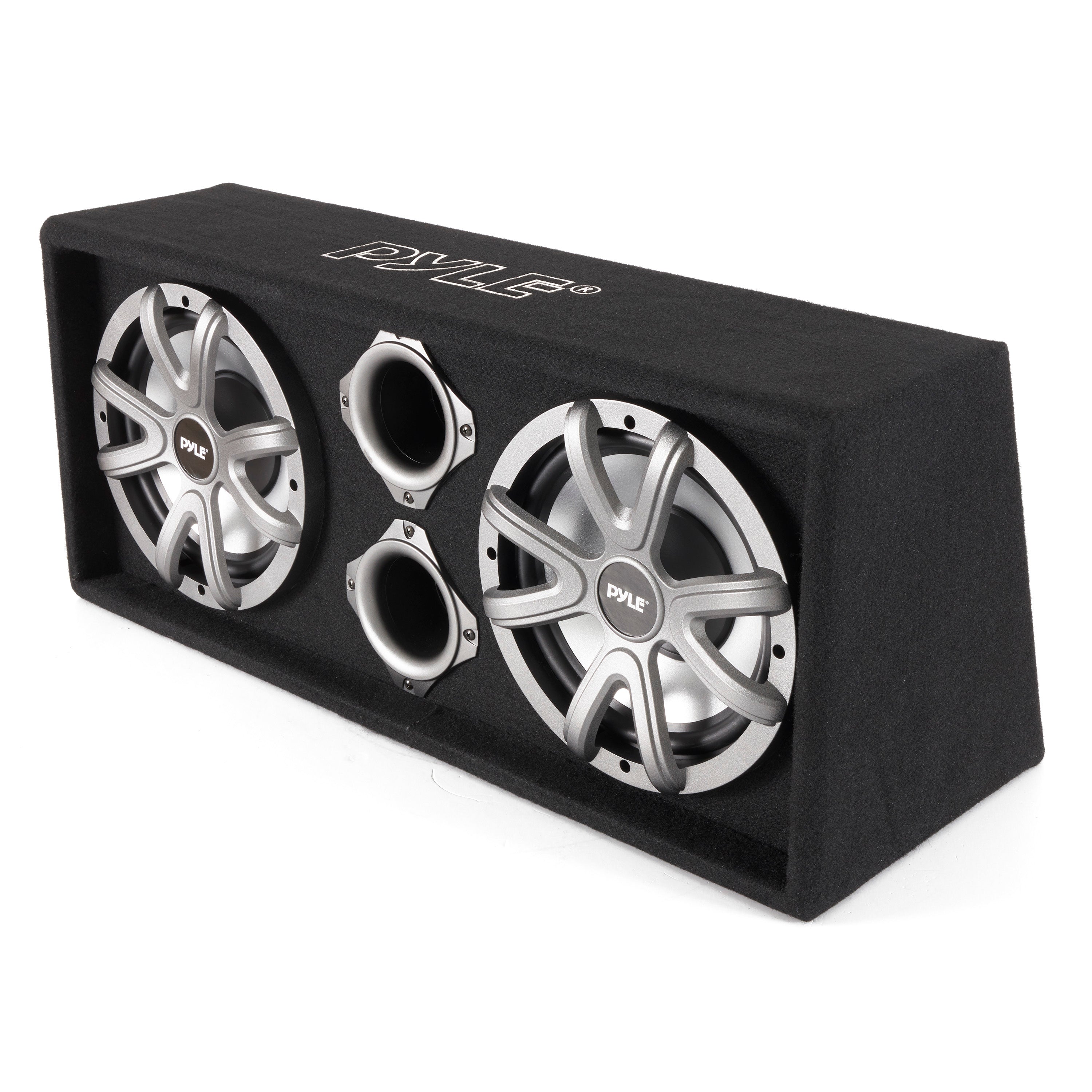 Pyle 10 Inch 1100 Watt Slim Mount Truck Audio Dual Bass Subwoofer Box System - VMInnovations