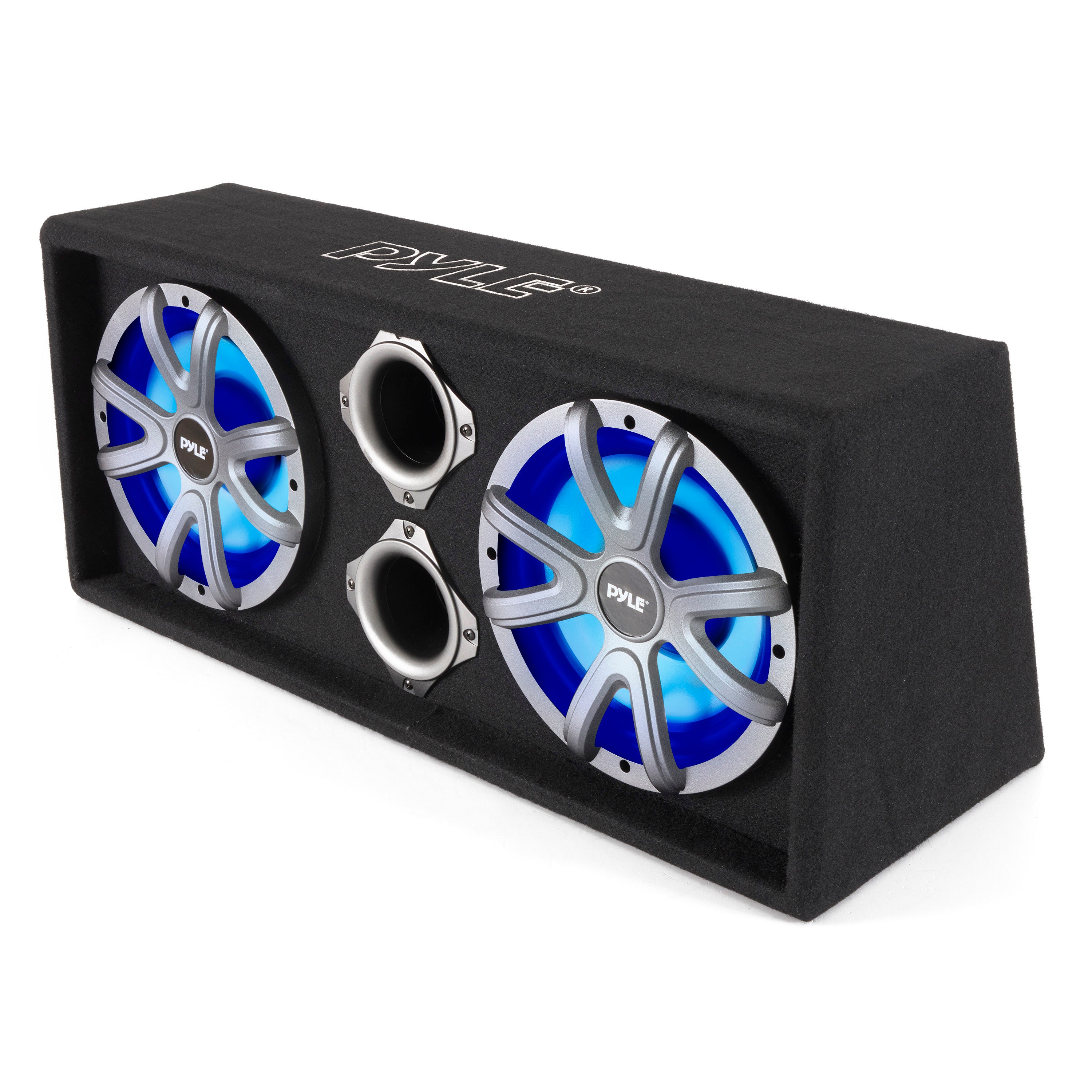 Pyle 10 Inch 1100 Watt Slim Mount Truck Audio Dual Bass Subwoofer Box System - VMInnovations
