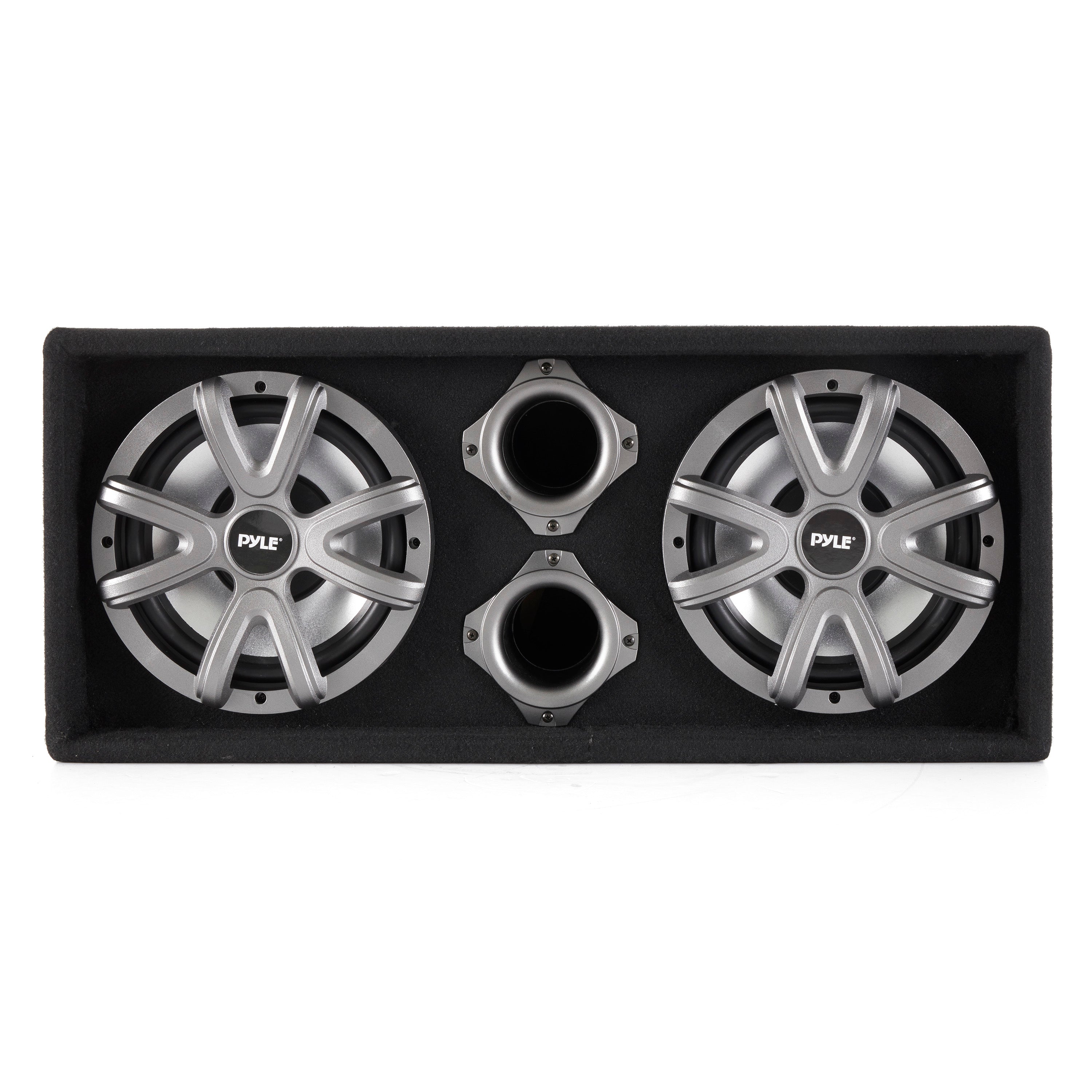 Pyle 10 Inch 1100 Watt Slim Mount Truck Audio Dual Bass Subwoofer Box System - VMInnovations