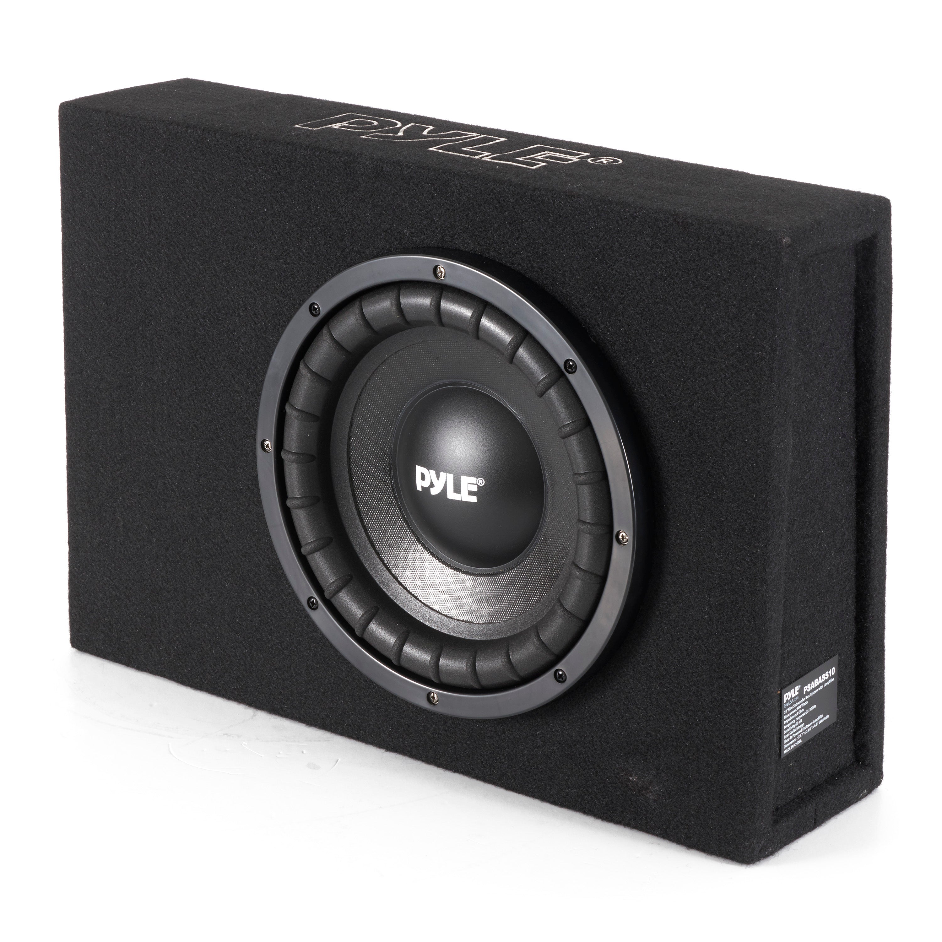 Pyle PSABASS10 Slim Mount Truck/Car Audio 10 Inch Subwoofer Box Sound System