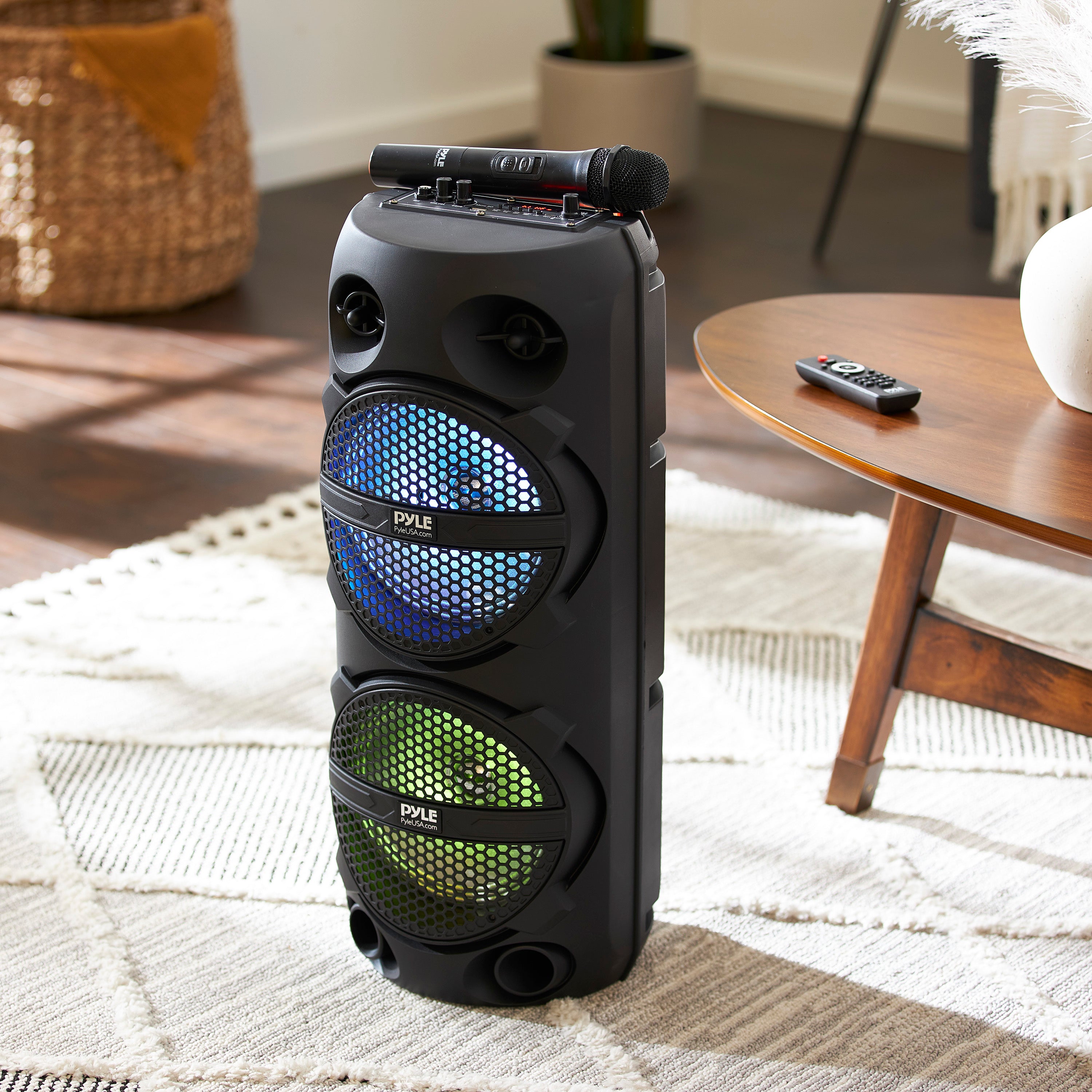 Pyle PPHP2614B 200 Watt Portable Bluetooth Speaker System w/ Microphone, 2 Pack