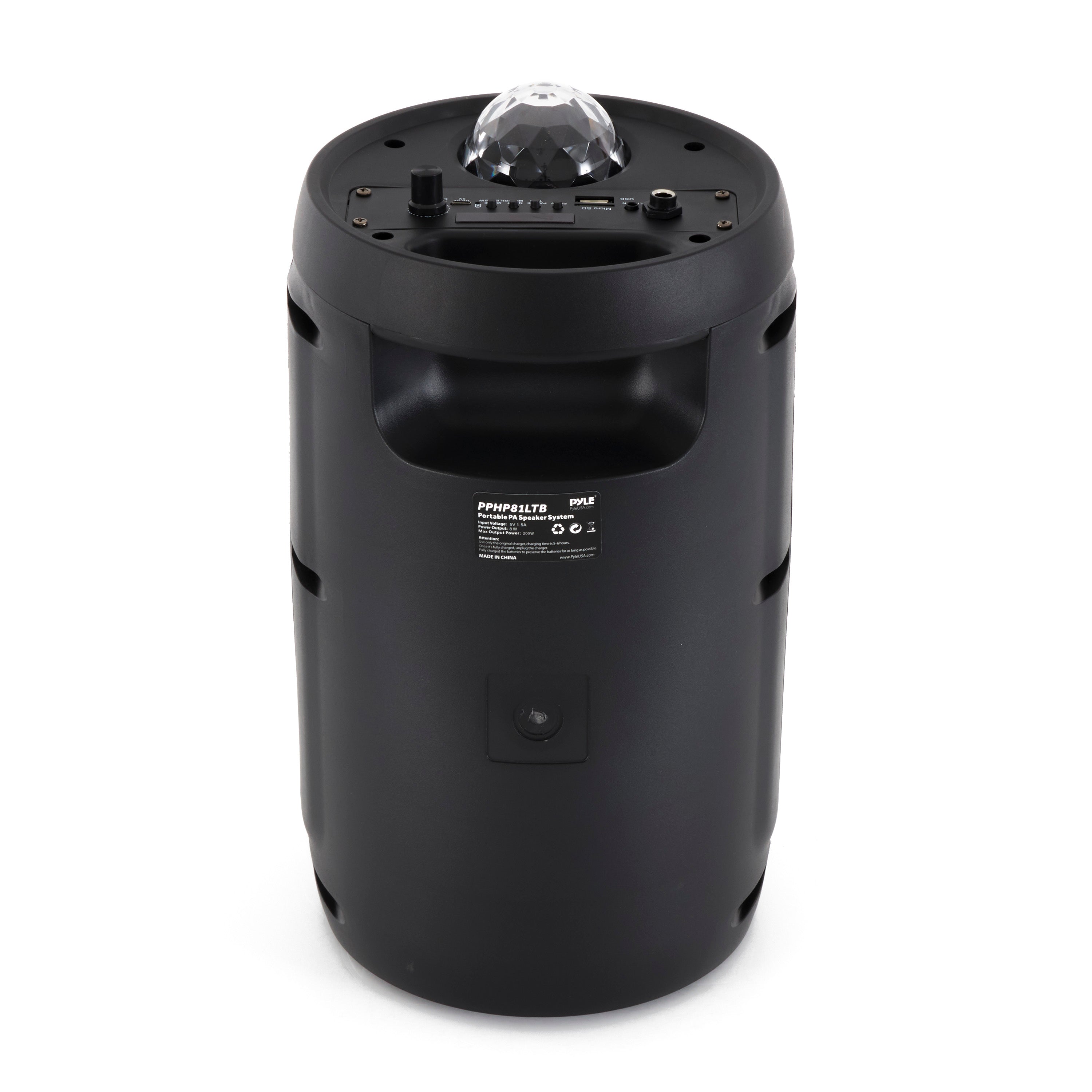 Pyle PPHP81LTB 200 Watt Portable Bluetooth PA Speaker System with Microphone