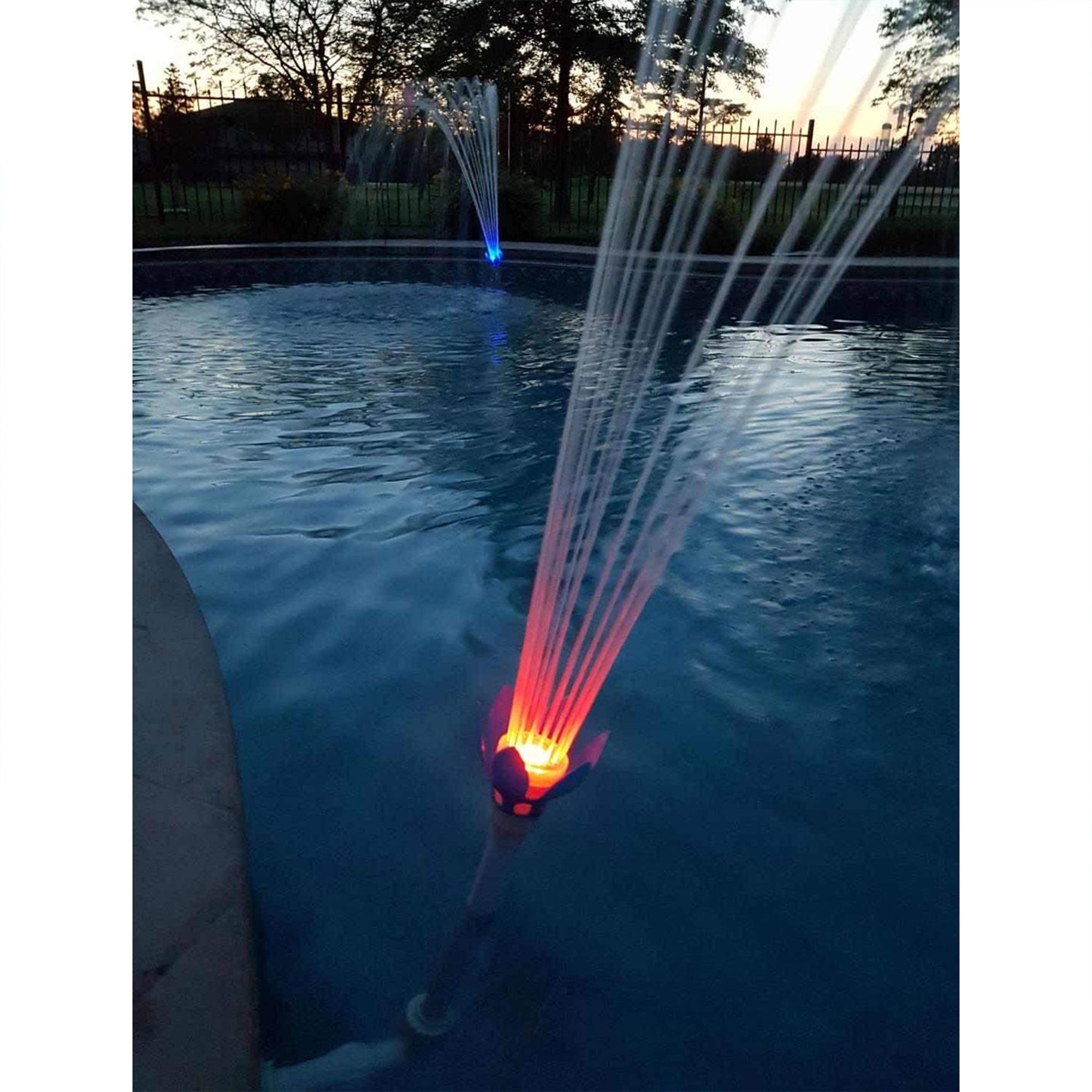 Magic Pool Fountain Water Fountain w/ Bulb (2 Pack) & Comfy Floats Pool Hammock