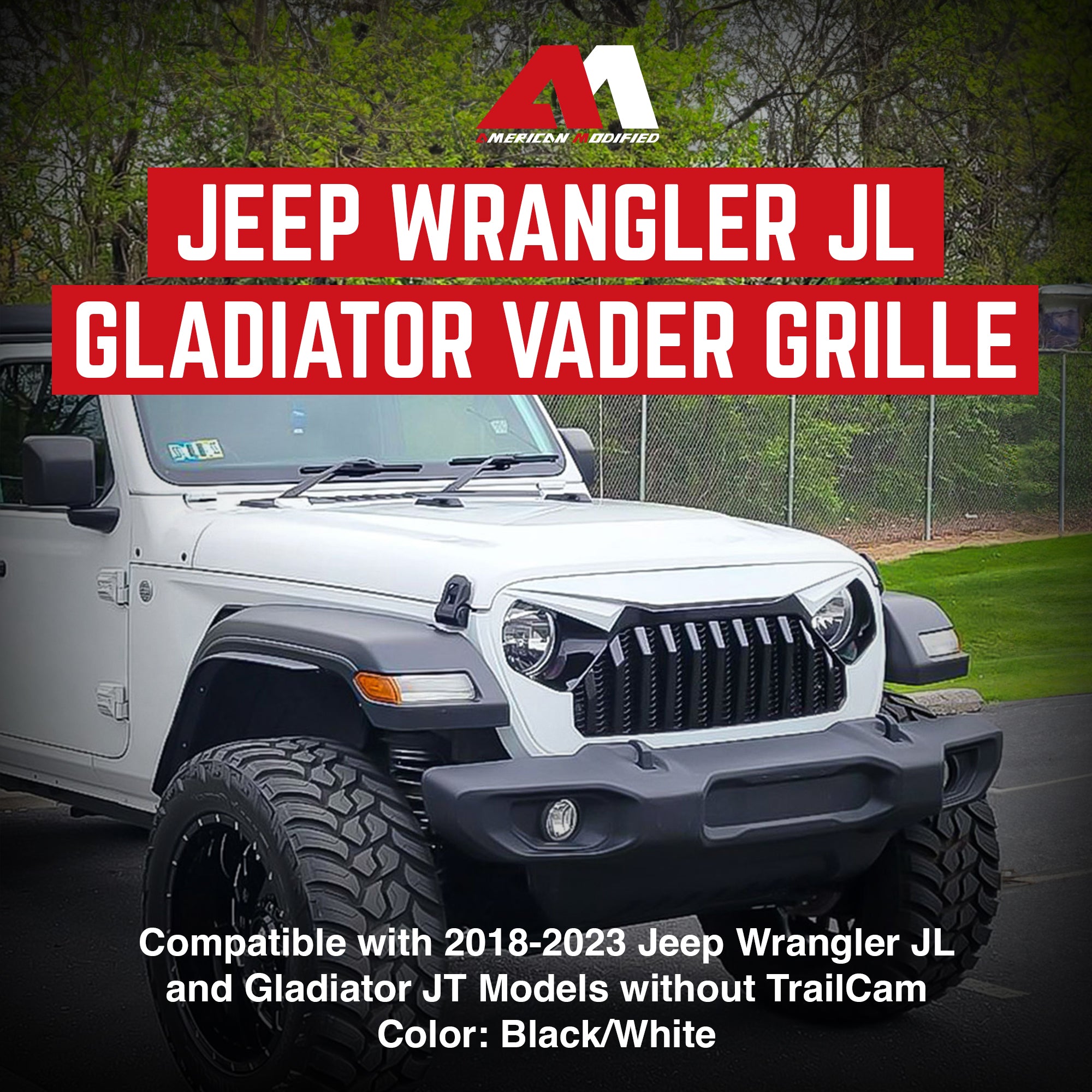American Modified Vader Grille w/ Mesh for 2018-2022 Jeep Wrangler (Used) - VMInnovations