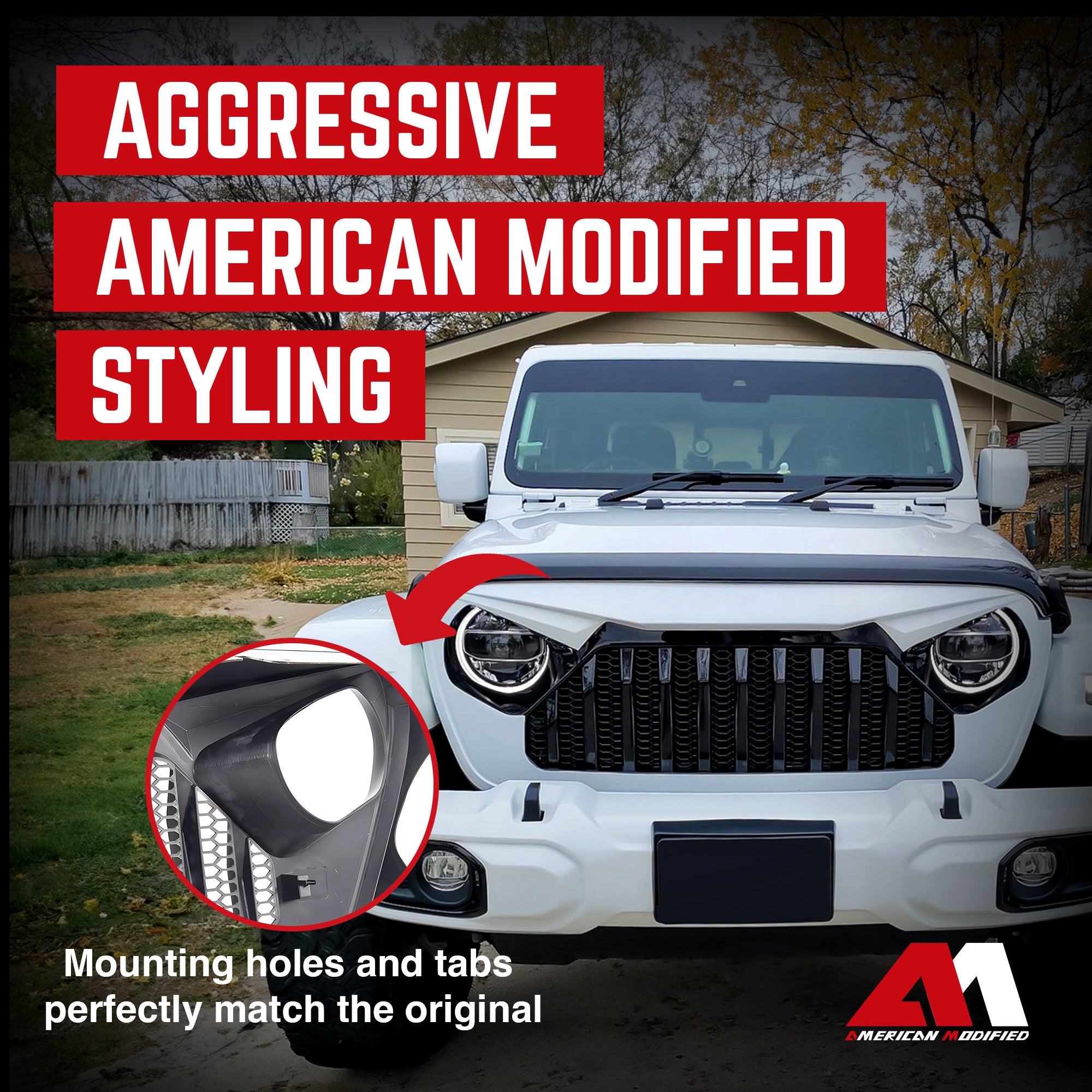 American Modified Vader Grille w/ Mesh for 2018-2022 Jeep Wrangler (Used) - VMInnovations