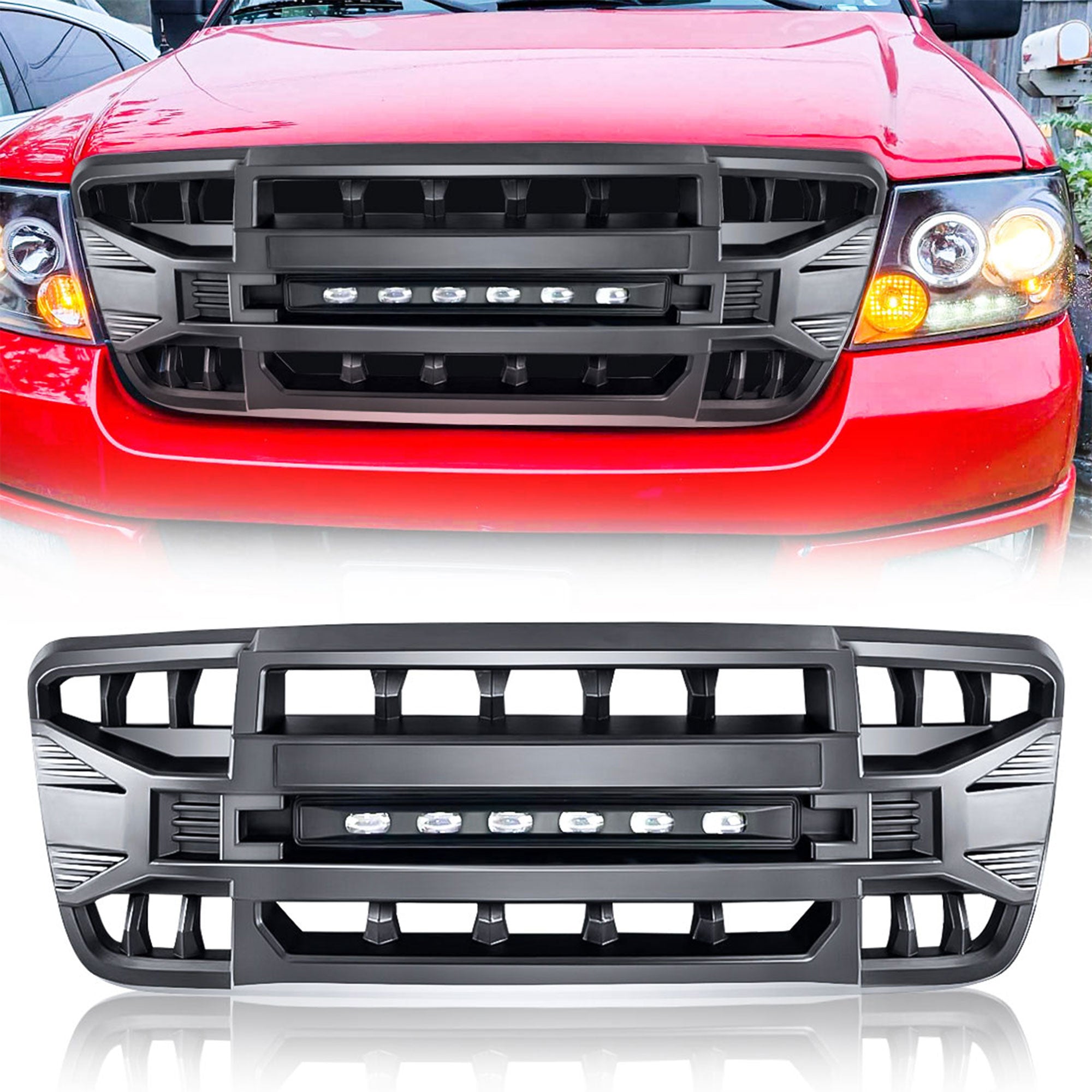 AMERICAN MODIFIED Armor Grille with Off Road Lights for 2004-2008 Ford F150 - VMInnovations