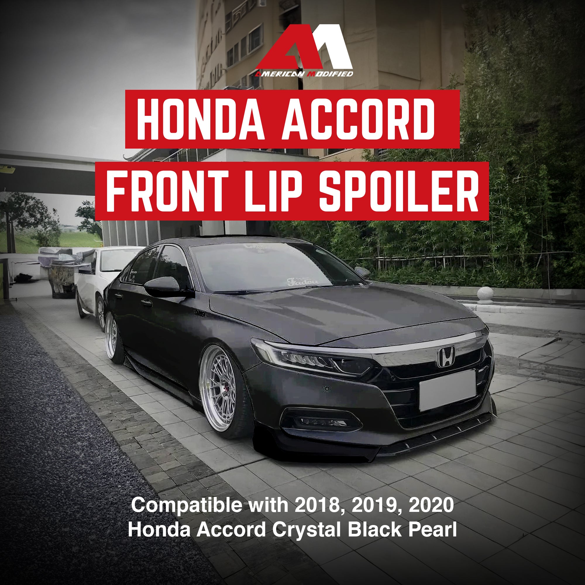 AMERICAN MODIFIED 18-20 Honda Accord Front Lip Spoiler, Black (Open Box)
