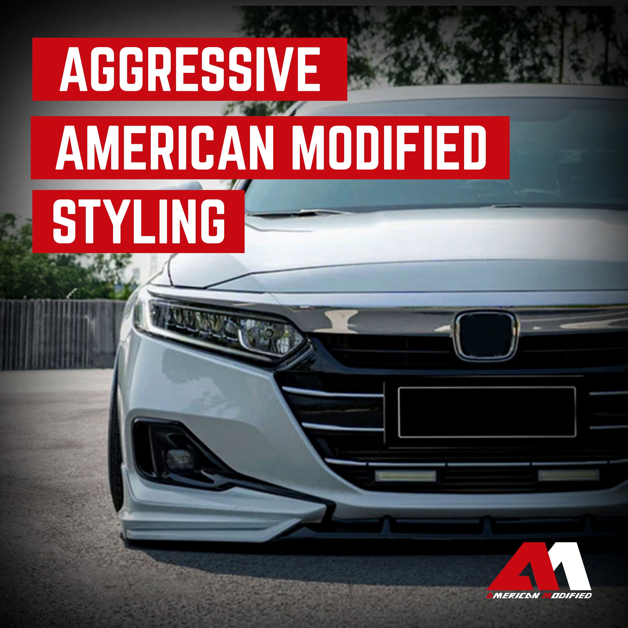 AMERICAN MODIFIED 2018 to 2020 Honda Accord Aerodynamic Front Lip Spoiler, White - VMInnovations