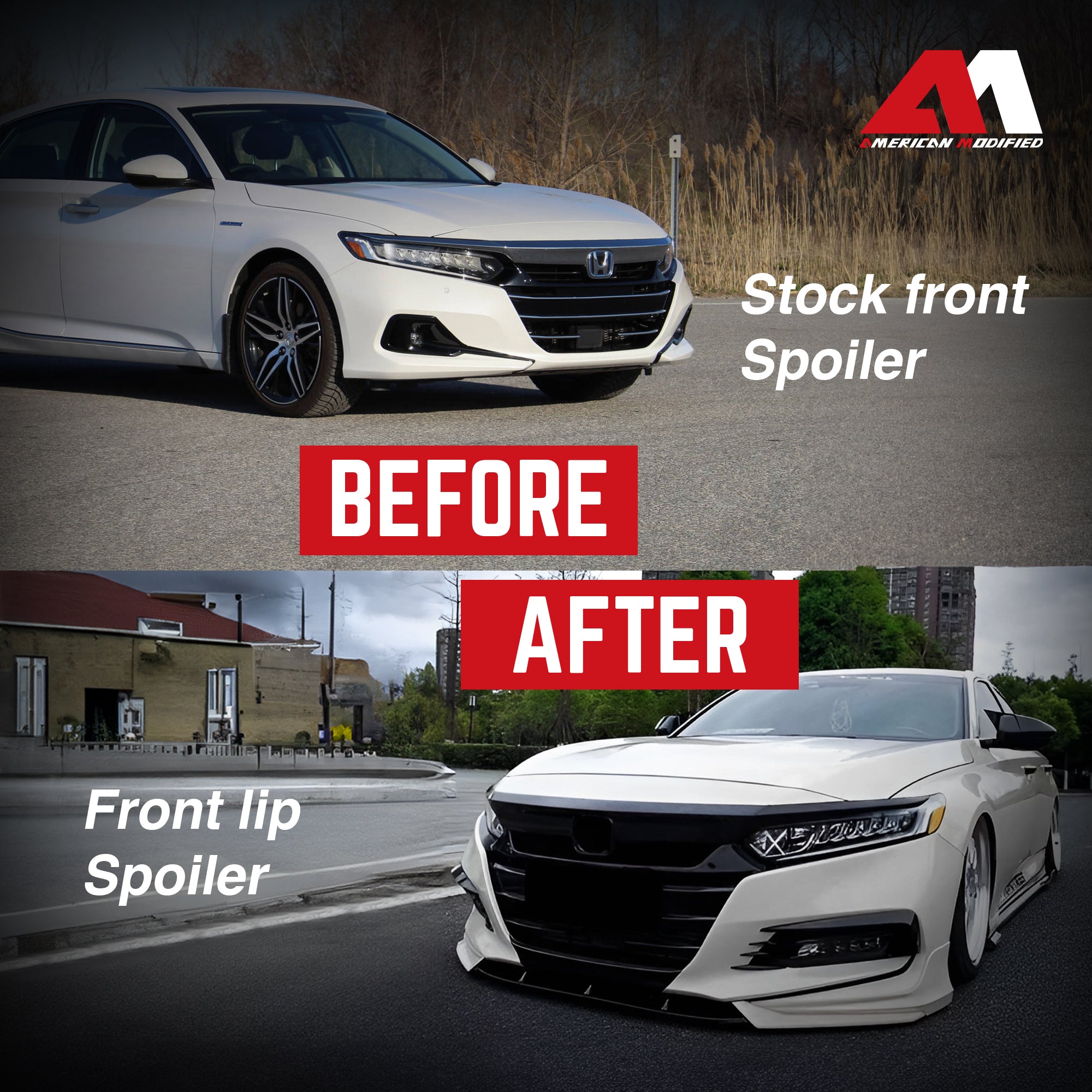 AMERICAN MODIFIED 18-20 Honda Accord Aerodynamic Lip Spoiler, White (Open Box) - VMInnovations
