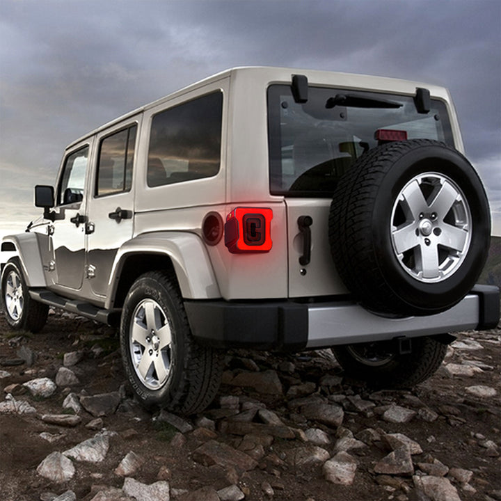 AMERICAN MODIFIED Smoked Tail Lights Compatible with 07-18 Jeep Wrangler JK/JKU - VMInnovations