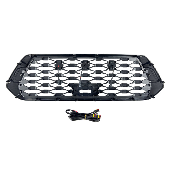 AMERICAN MODIFIED Mesh Grille w/ Amber Lights for 2016-2023 Tacoma, Matte Black - VMInnovations