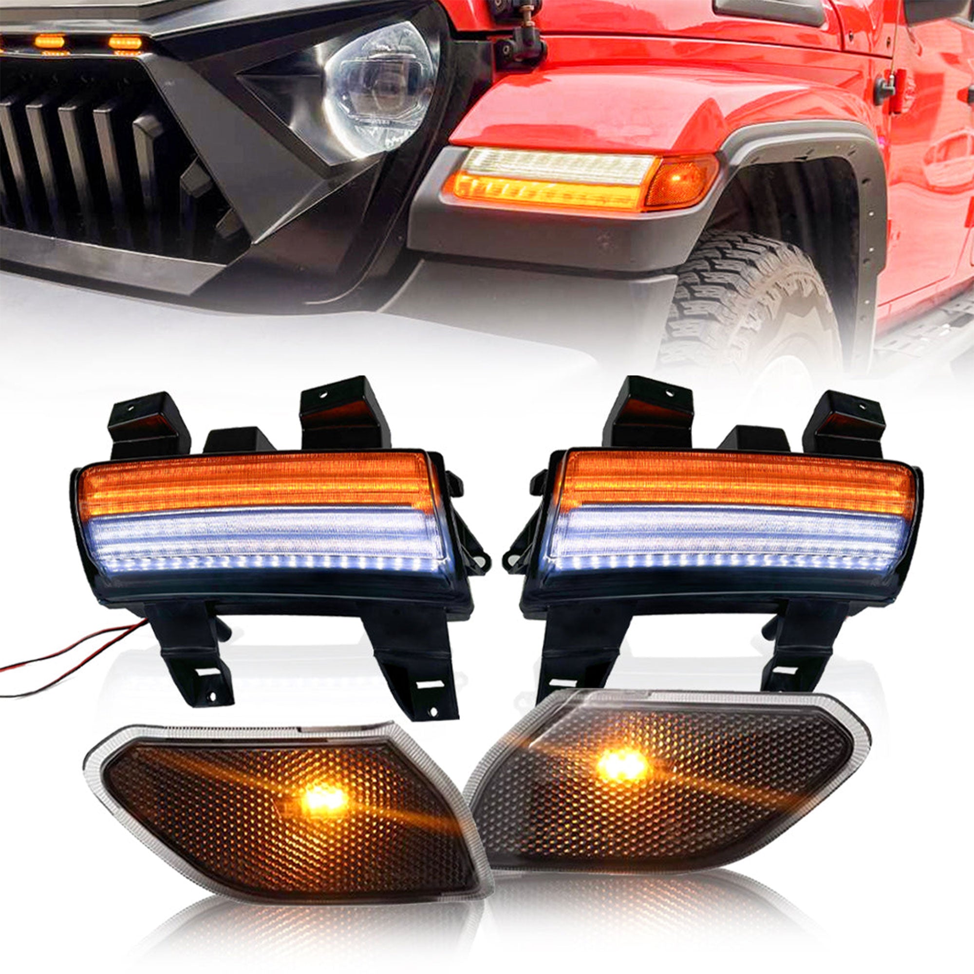 AM American Modified LED Marker Turn Signal Lights for Jeep Models (For Parts) - VMInnovations