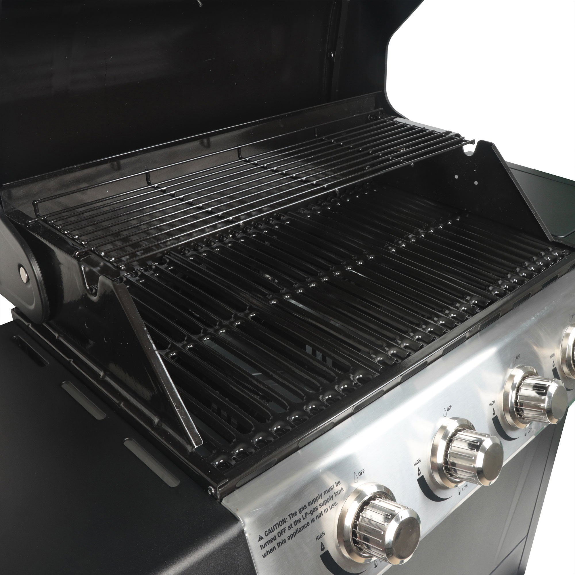 Grill Boss 4-Burner Gas Grill w/ Side Burner, Shelves, & Bottle Opener(ForParts) - VMInnovations