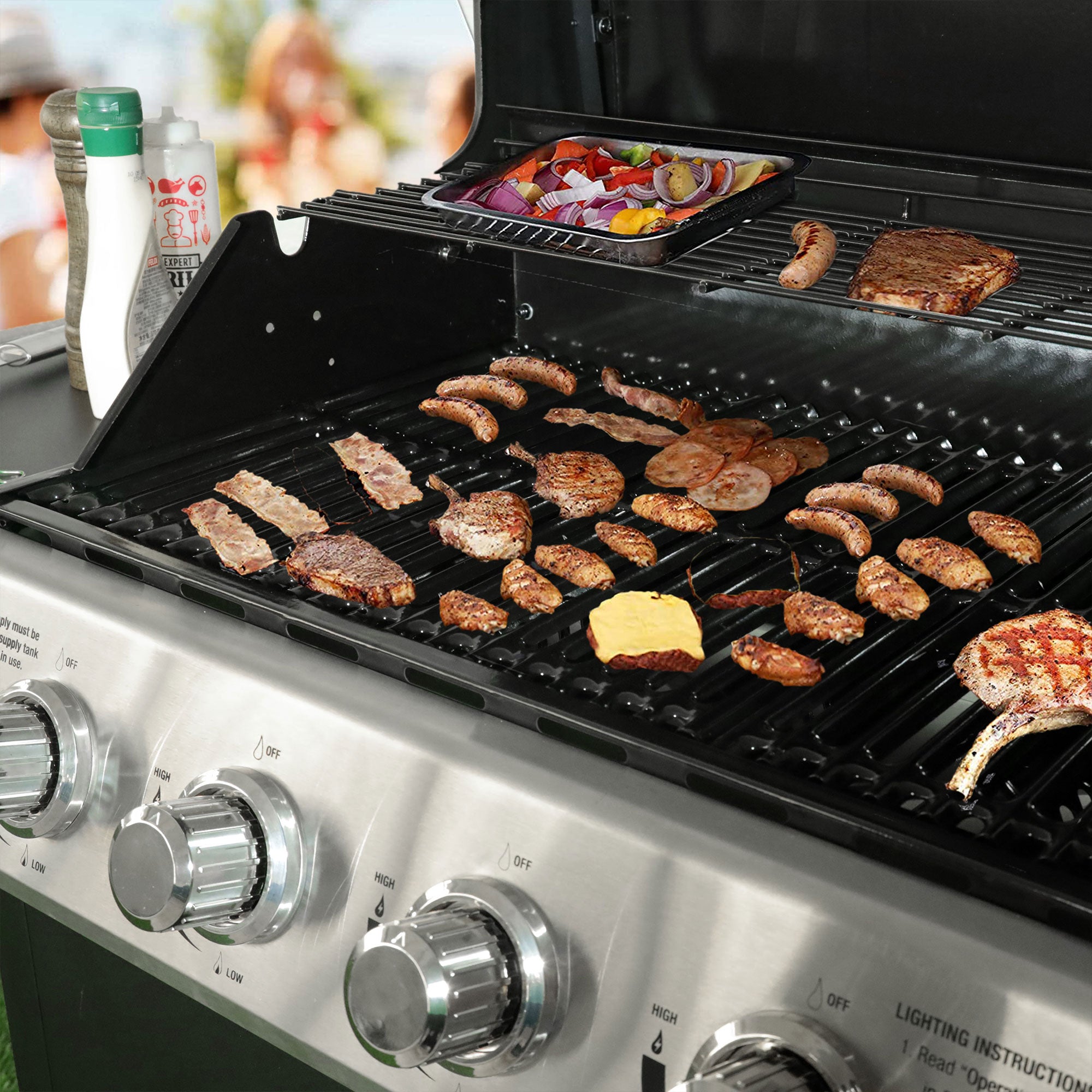 Grill Boss 4-Burner Gas Grill w/ Side Burner, Cover & Side Shelf (Open Box) - VMInnovations