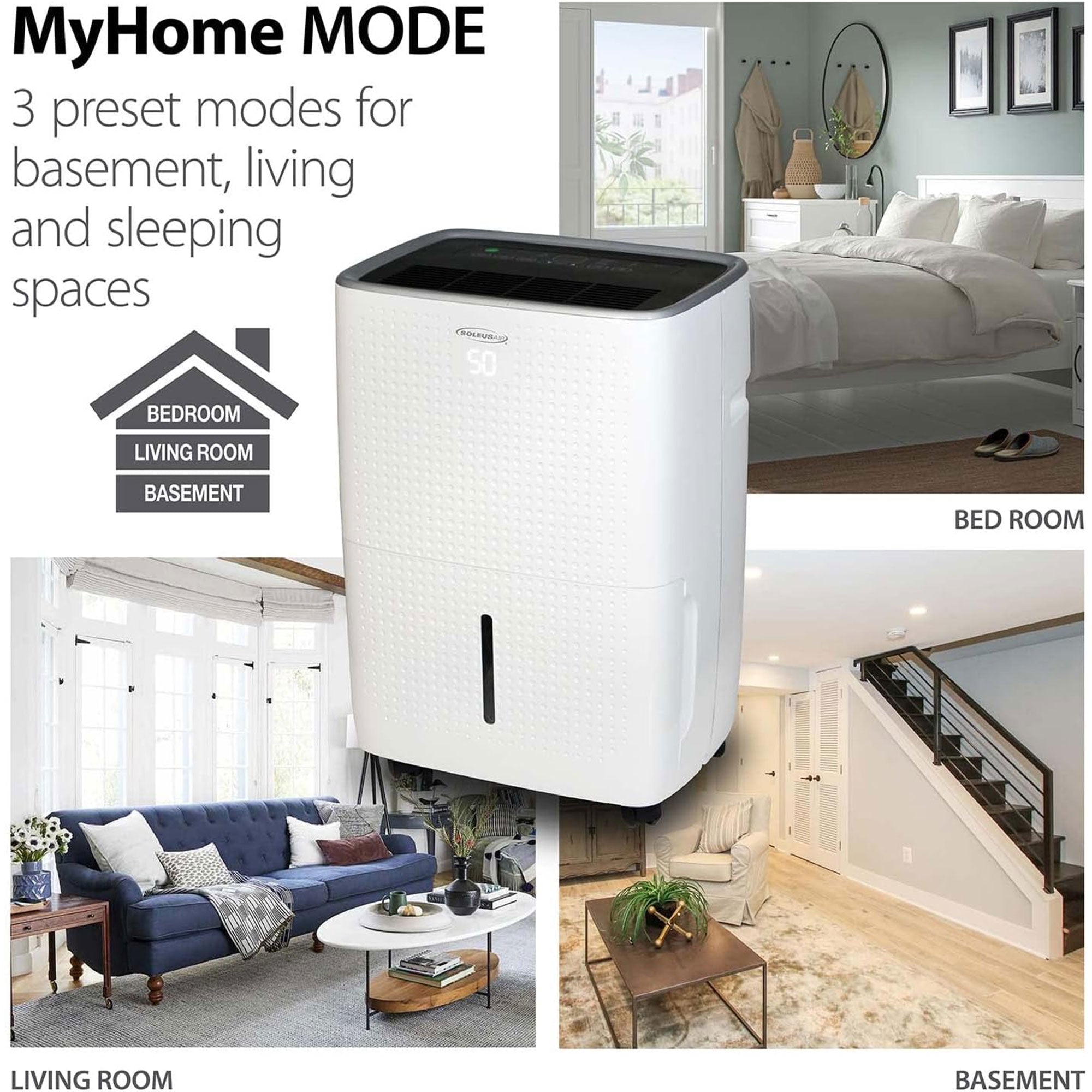 SoleusAir 35 Pt Dehumidifier w/Mirage Display & Tri-Pat Technology(For Parts) - VMInnovations