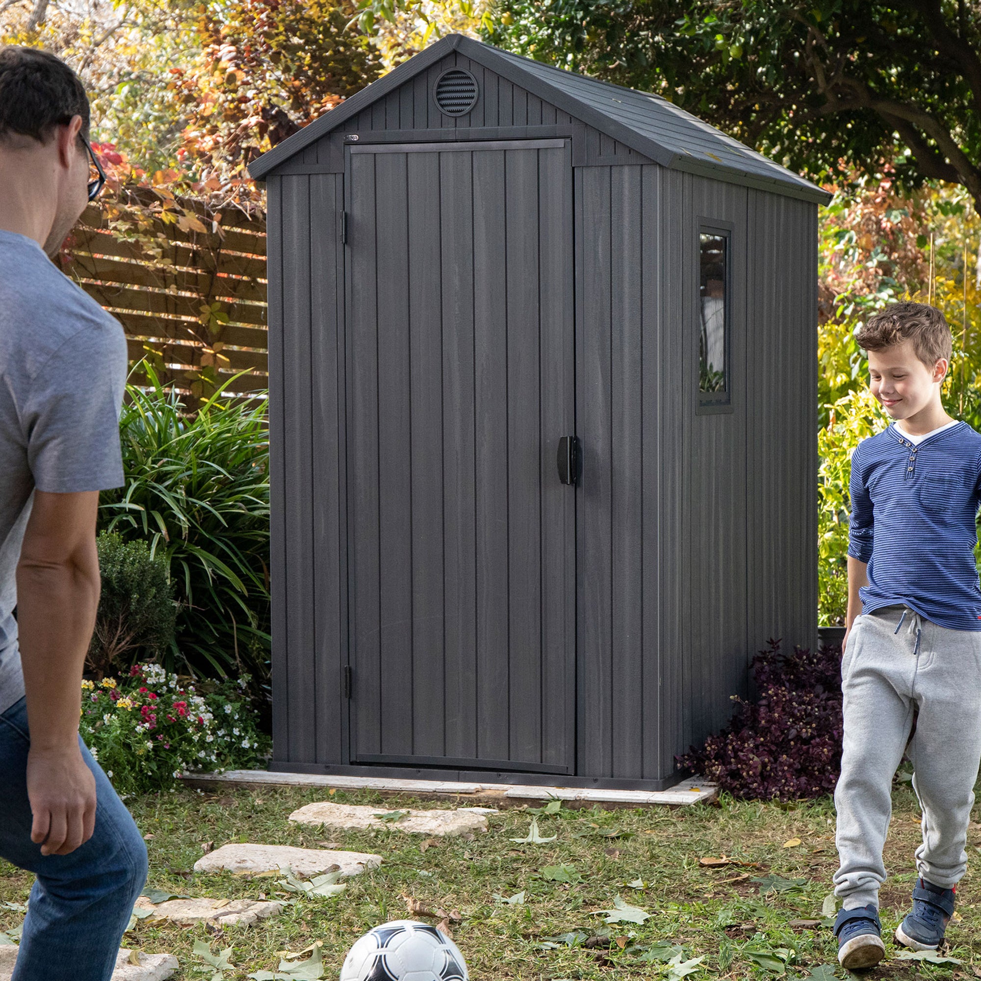 Keter 4 x 6 Foot Heavy Duty Shed for Garden Accessories and Tools (Open Box) - VMInnovations
