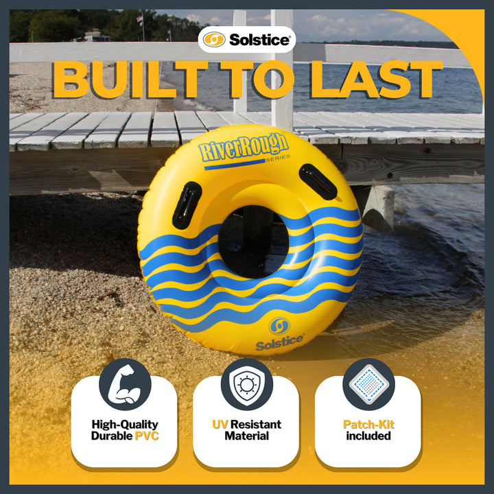 Swimline River Rough 48" Inflatable Pool Float Tube Water Raft w/Handles, Yellow - VMInnovations